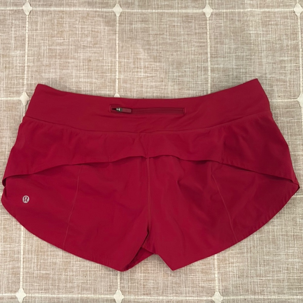 lululemon athletica Red Athletic Shorts size 10 Excellent condition